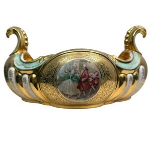 Fragonard M Langbroek Amersterdam Holland Porcelain Victorian Floral Design 12in